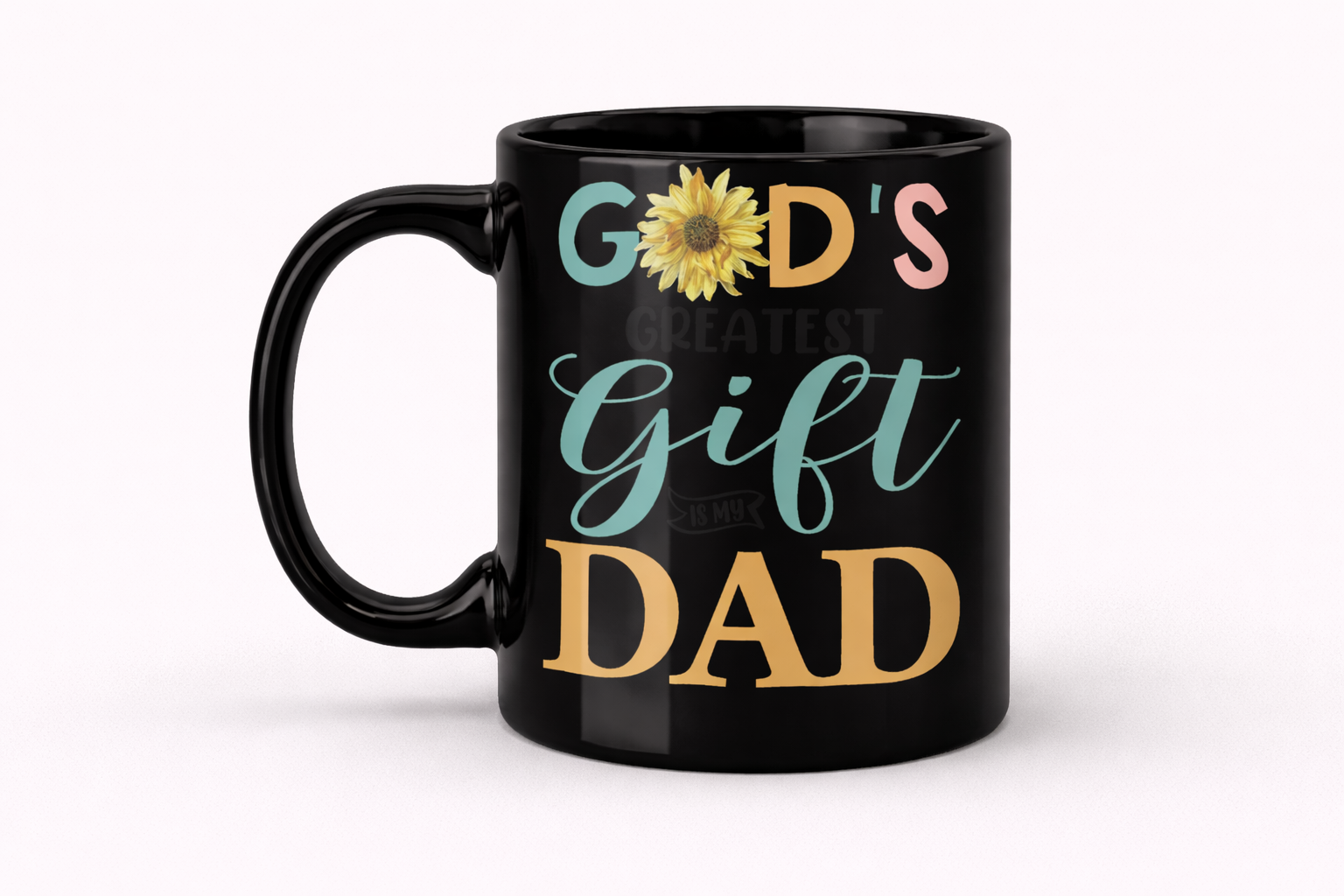 God’s Greatest Gift is my Dad (GGD) Black Glossy Mug (11oz, 15oz)