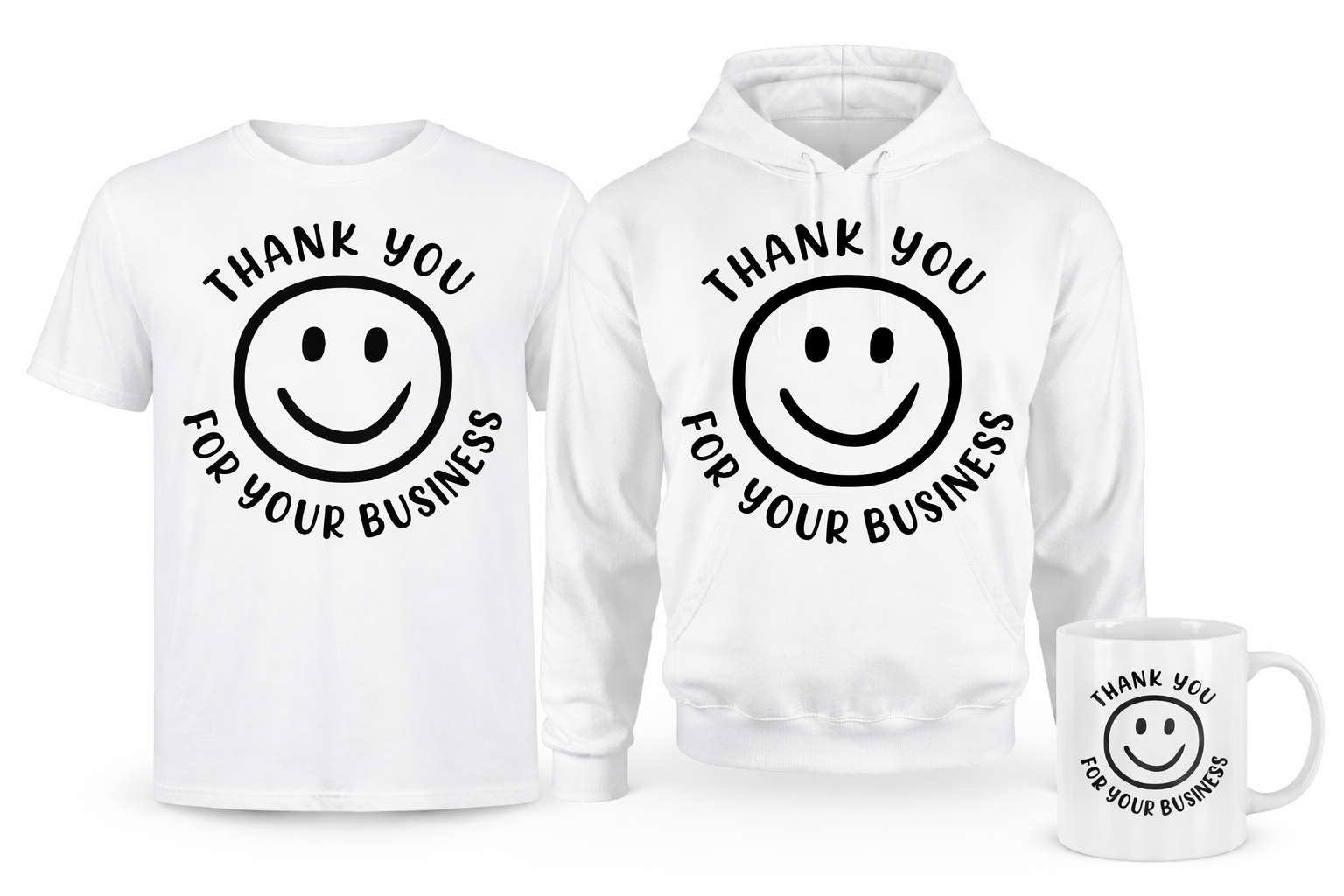 Thank You for Your Business (TYC) Classic Gratitude Apparel Bundle (1 tee+1 hoodie +1 mug)