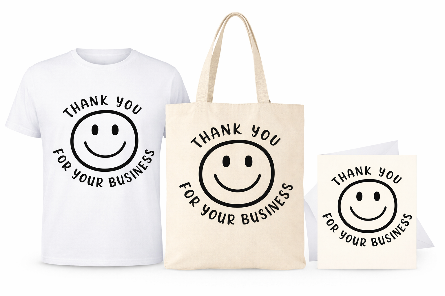 Thank You for Your Business (TYC) Gratitude Gift Bundle (1 Tee + 1 Tote Bag + 1 Greeting Card)