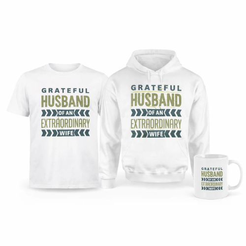 Grateful Husband of an Extraordinary Wife Classic Gratitude Apparel Bundle