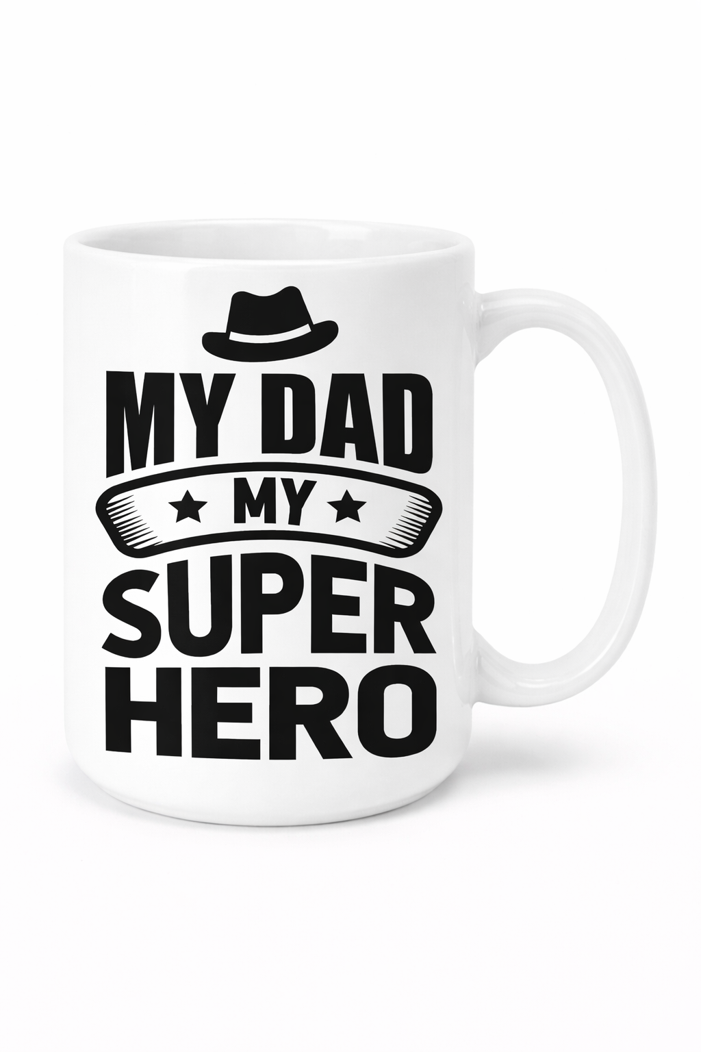 My Dad My Superhero (MD) White Ceramic Mug with Color Inside (11oz, 15oz)
