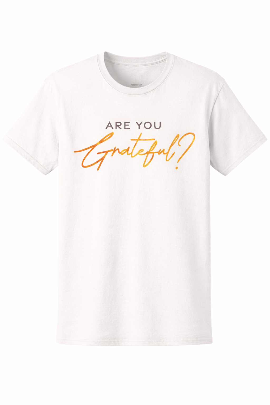 Are you grateful? (GRF)  Everyday Tee-Softstyle Comfort (Unisex, Gildan 64000)