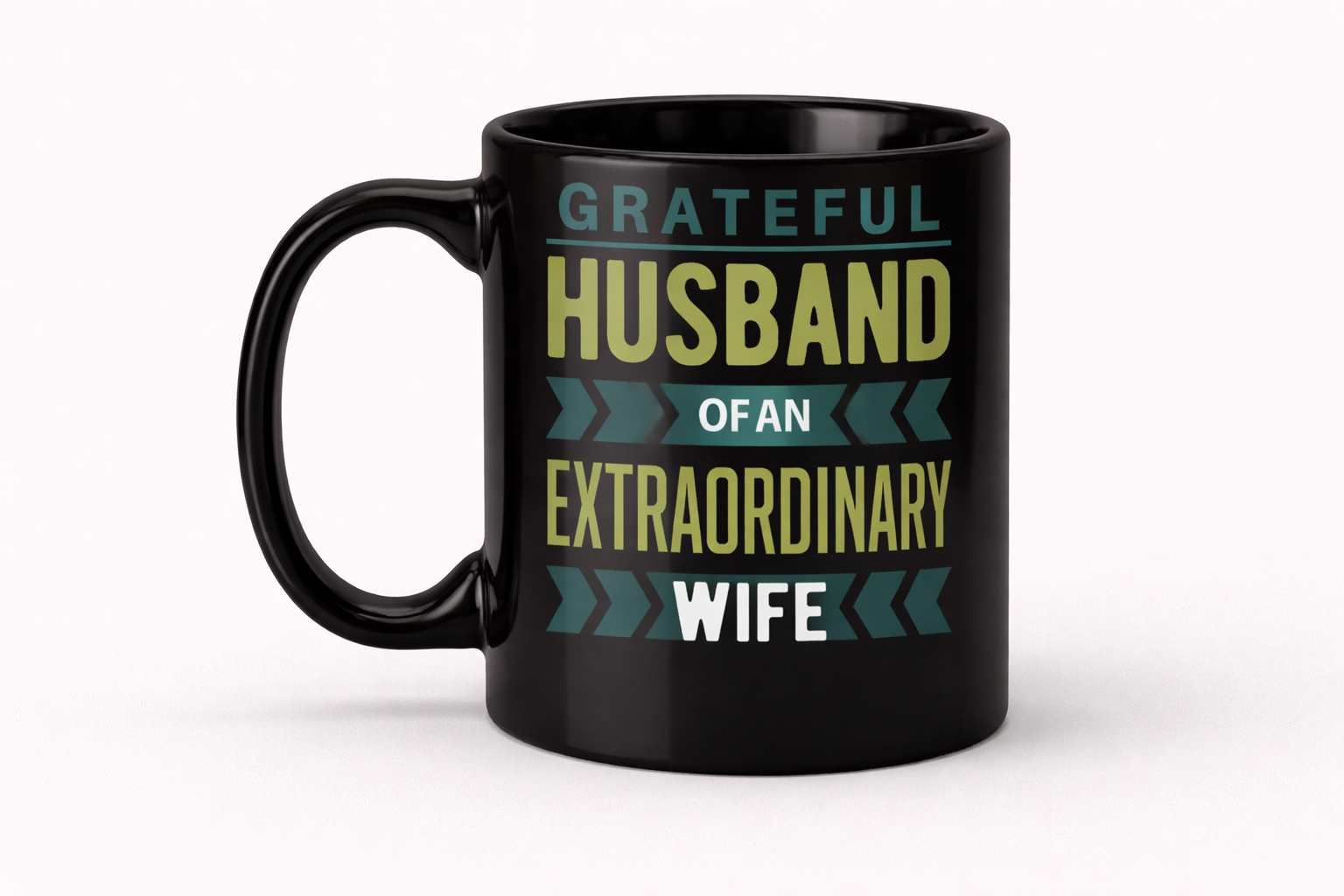 Grateful Husband of an Extraordinary Wife Black Glossy Mug (11oz, 15oz)